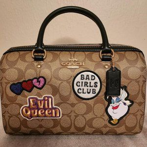 Disney X Coach Rowan Satchel In Signature Canvas With Patches